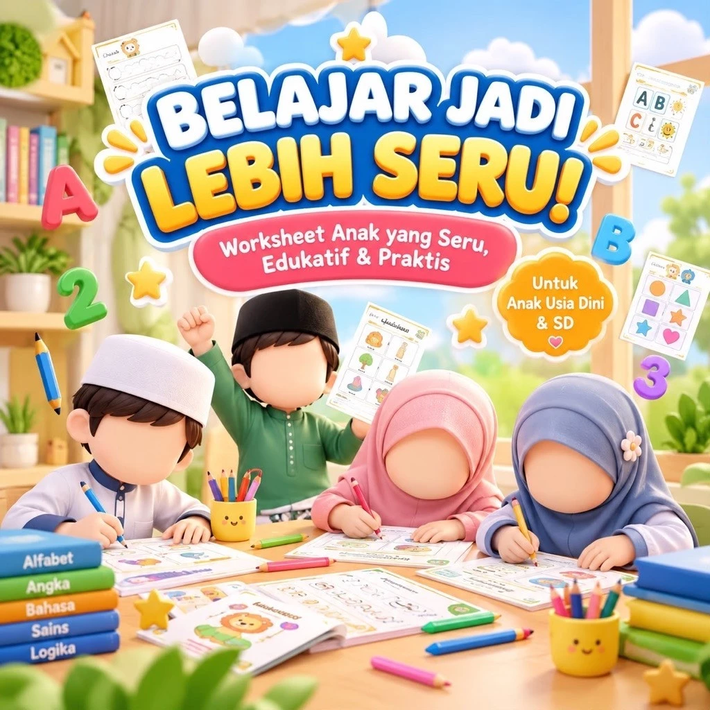 99.000+ Mega Pack Worksheet Anak (PDF Printable) - Modul Edukatif PAUD, TK & SD! - Image 2