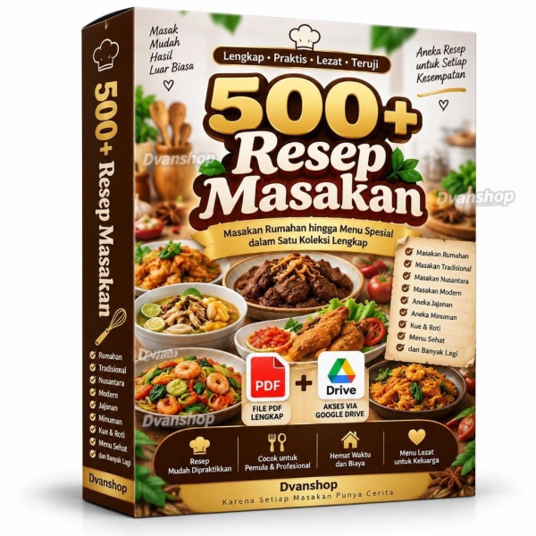 500 Resep Masakan Lengkap - Resep Kue Roti Cake Brownies & Aneka Hidangan (PDF)