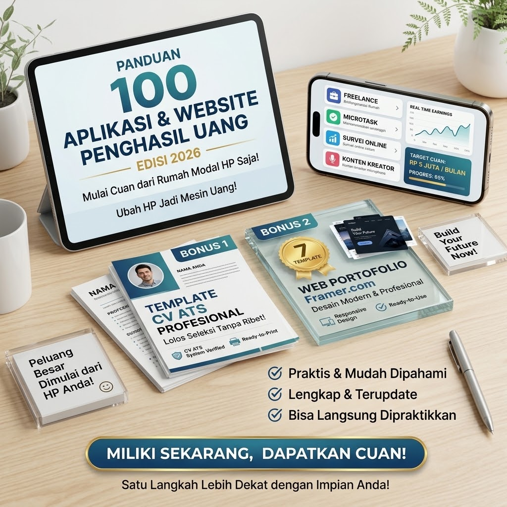 Panduan 100 Aplikasi & Website Penghasil Uang dari Rumah Modal HP (Update 2026)